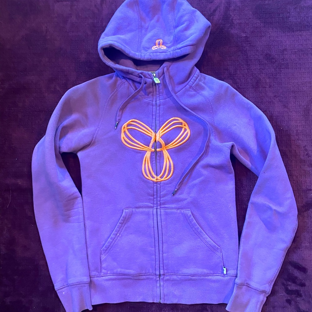 Purple and highlighter orange TNA hoodie
